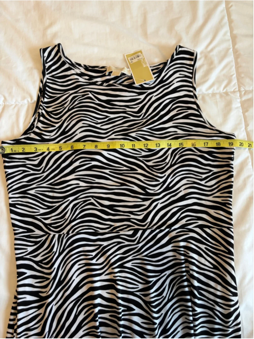 NWT Michael Kors Zebra Jersey Dress XL Animal Print Safari Fit Flare G6